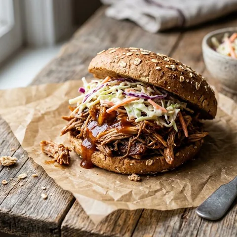 Pulled chicken burger
